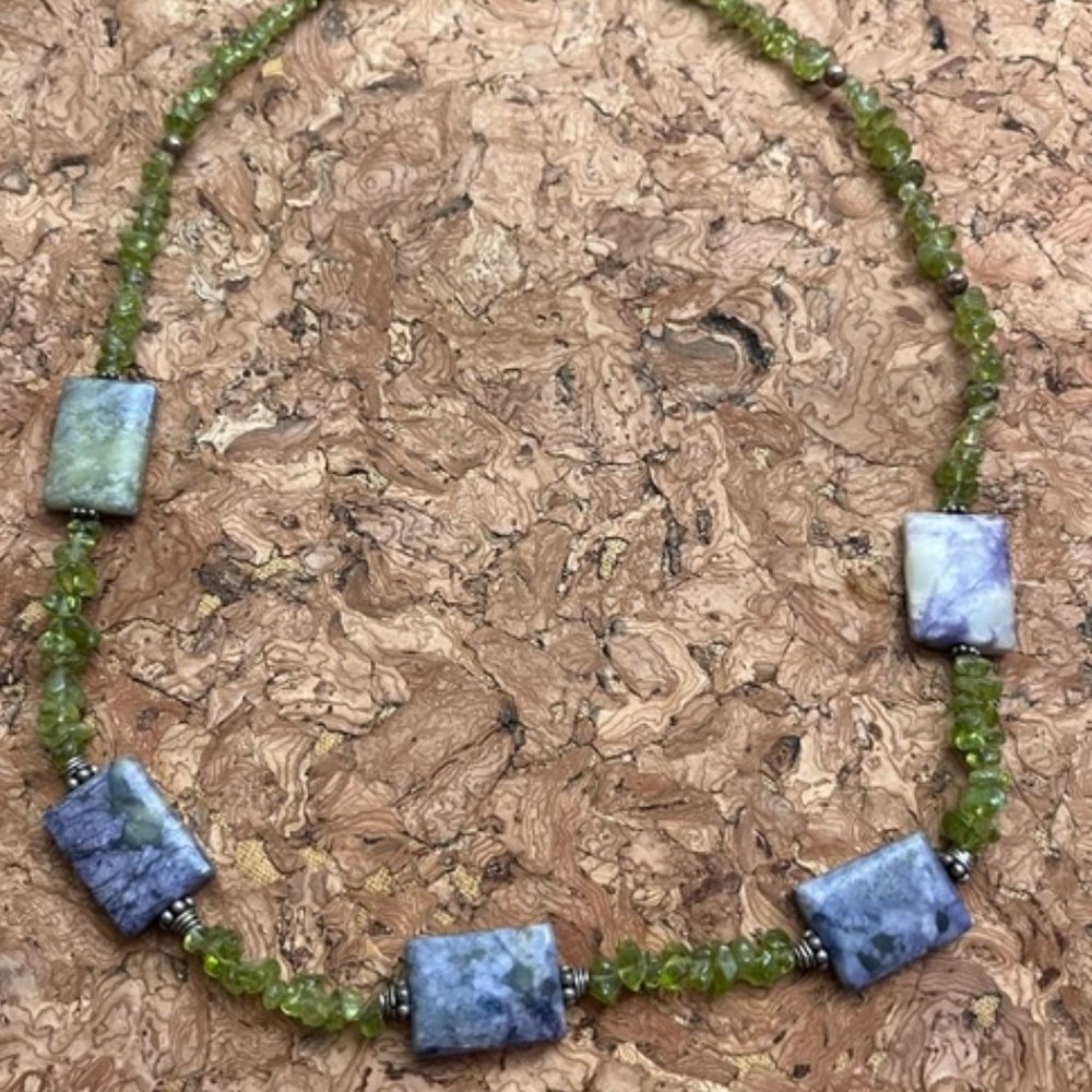 Sodalite and Peridot Artisan Necklace